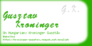 gusztav kroninger business card